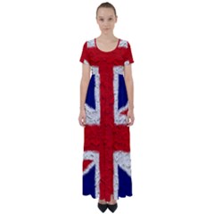 Union Jack Flag National Country High Waist Short Sleeve Maxi Dress