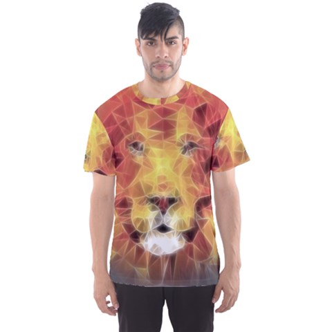 Fractal Lion Men s Sports Mesh Tee by Celenk