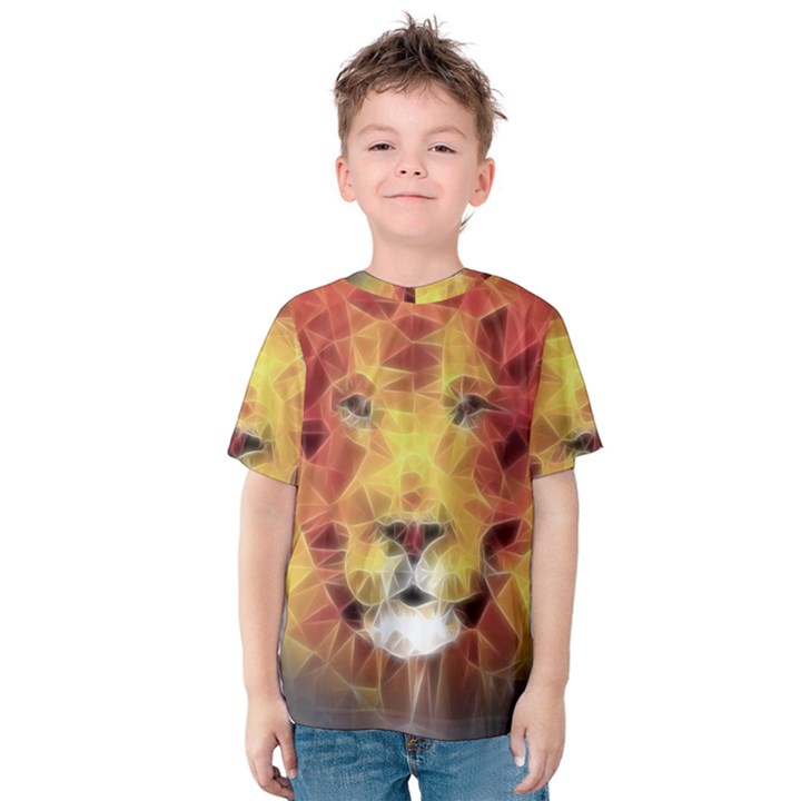 Fractal Lion Kids  Cotton Tee