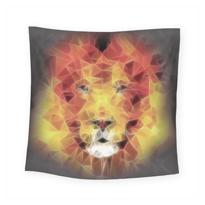 Fractal Lion Square Tapestry (Small)