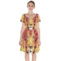 Fractal Lion Short Sleeve Bardot Dress View1