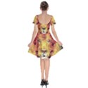 Fractal Lion Short Sleeve Bardot Dress View2