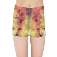 Fractal Lion Kids Sports Shorts by Celenk