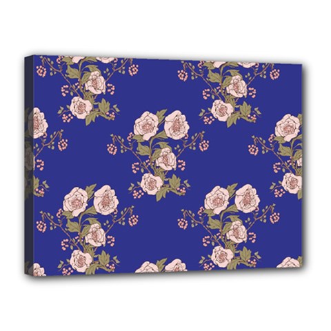 Ndigo Bedding Floral Canvas 16  X 12  by Celenk