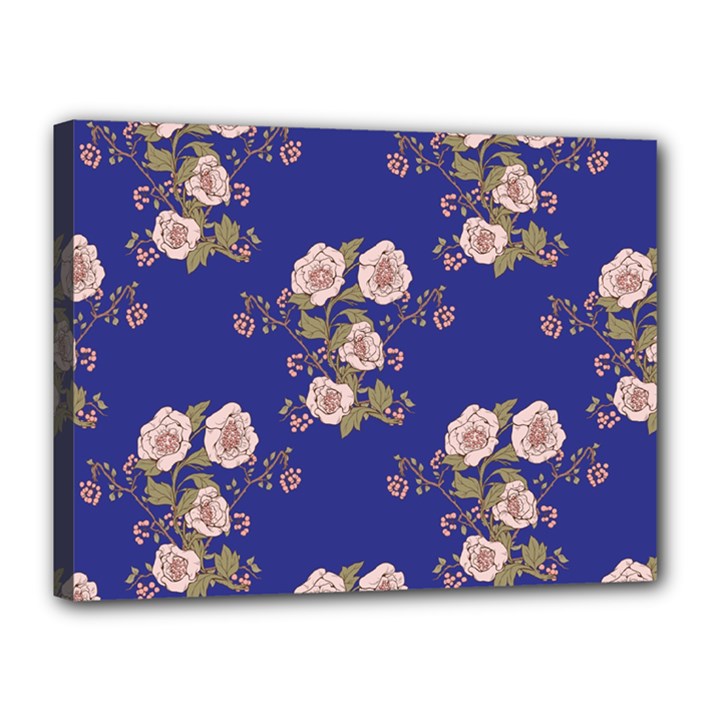 Ndigo Bedding Floral Canvas 16  x 12 