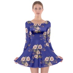 Ndigo Bedding Floral Long Sleeve Skater Dress by Celenk