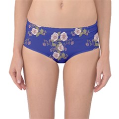 Ndigo Bedding Floral Mid-waist Bikini Bottoms by Celenk