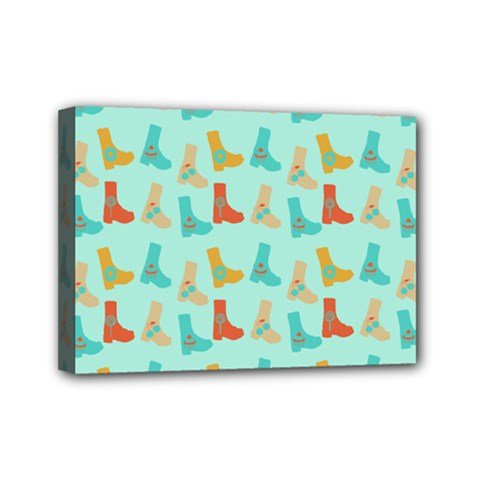 Blue Orange Boots Mini Canvas 7  X 5  by snowwhitegirl