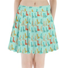 Blue Orange Boots Pleated Mini Skirt by snowwhitegirl