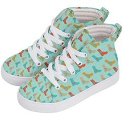 Blue Orange Boots Kid s Hi-top Skate Sneakers by snowwhitegirl