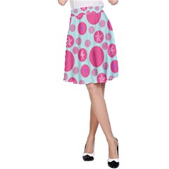 Blue Retro Dots A-line Skirt