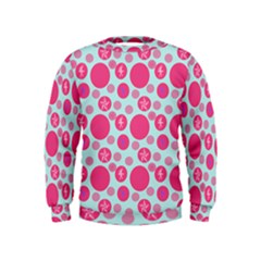 Blue Retro Dots Kids  Sweatshirt by snowwhitegirl