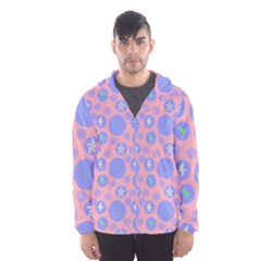 Pink Retro Dots Hooded Wind Breaker (men) by snowwhitegirl