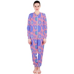 Pink Retro Dots Onepiece Jumpsuit (ladies)  by snowwhitegirl