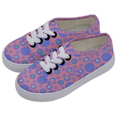 Pink Retro Dots Kids  Classic Low Top Sneakers