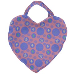 Pink Retro Dots Giant Heart Shaped Tote