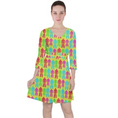 Colorful Robots Ruffle Dress by snowwhitegirl