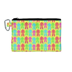 Colorful Robots Canvas Cosmetic Bag (medium)