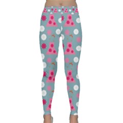 Pink Dress Blue Classic Yoga Leggings by snowwhitegirl