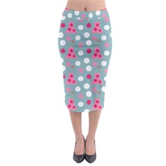 Pink Dress Blue Midi Pencil Skirt by snowwhitegirl