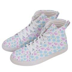 Cats And Flowers Men s Hi-top Skate Sneakers by snowwhitegirl