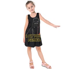 Darth Vader Cat Kids  Sleeveless Dress by Valentinaart