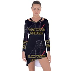 Darth Vader Cat Asymmetric Cut-out Shift Dress by Valentinaart