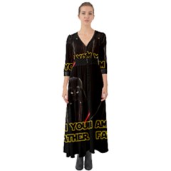 Darth Vader Cat Button Up Boho Maxi Dress by Valentinaart