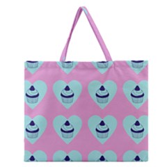 Cupcakes In Pink Zipper Large Tote Bag by snowwhitegirl