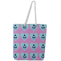 Cupcakes In Pink Full Print Rope Handle Tote (large) by snowwhitegirl