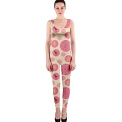 Cream Retro Dots Onepiece Catsuit by snowwhitegirl