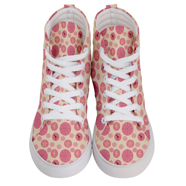 Cream Retro Dots Women s Hi-Top Skate Sneakers