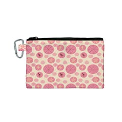 Cream Retro Dots Canvas Cosmetic Bag (small)