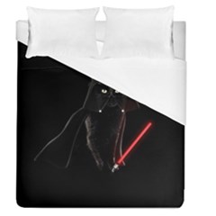 Darth Vader Cat Duvet Cover (queen Size) by Valentinaart