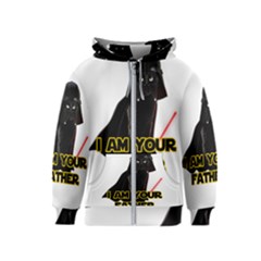 Darth Vader Cat Kids  Zipper Hoodie by Valentinaart