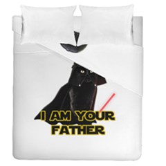 Darth Vader Cat Duvet Cover Double Side (queen Size) by Valentinaart