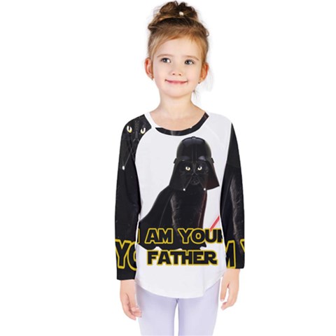 Darth Vader Cat Kids  Long Sleeve Tee by Valentinaart