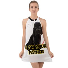 Darth Vader Cat Halter Tie Back Chiffon Dress by Valentinaart