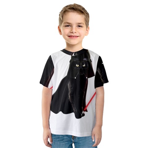 Darth Vader Cat Kids  Sport Mesh Tee by Valentinaart