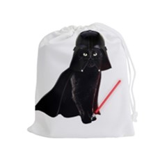 Darth Vader Cat Drawstring Pouches (extra Large) by Valentinaart