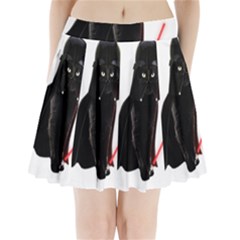 Darth Vader Cat Pleated Mini Skirt by Valentinaart