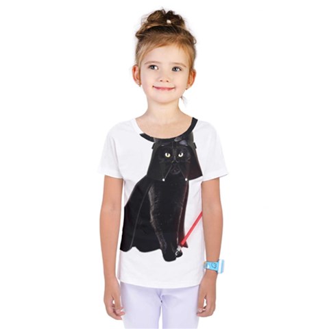 Darth Vader Cat Kids  One Piece Tee by Valentinaart