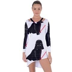 Darth Vader Cat Asymmetric Cut-out Shift Dress by Valentinaart