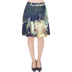 Abandonded Dollhouse Velvet High Waist Skirt by snowwhitegirl