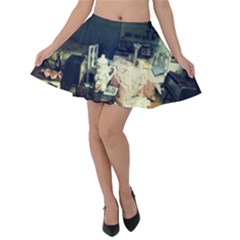 Abandonded Dollhouse Velvet Skater Skirt by snowwhitegirl