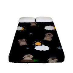 Groundhog Day Pattern Fitted Sheet (full/ Double Size) by Valentinaart