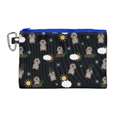 Groundhog Day Pattern Canvas Cosmetic Bag (large)