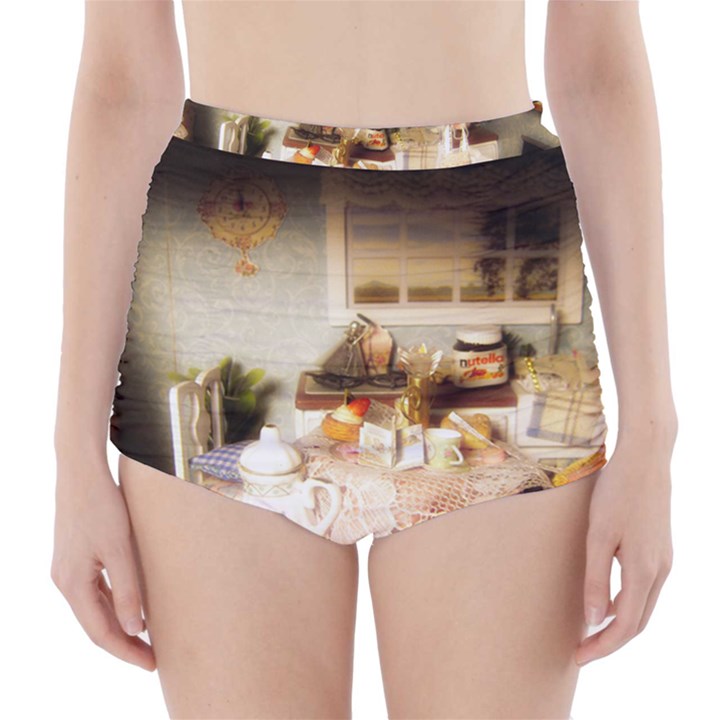 Dollhouse Christmas High-Waisted Bikini Bottoms