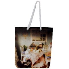 Dollhouse Christmas Full Print Rope Handle Tote (large) by snowwhitegirl