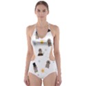 Groundhog Day Pattern Cut-Out One Piece Swimsuit View1